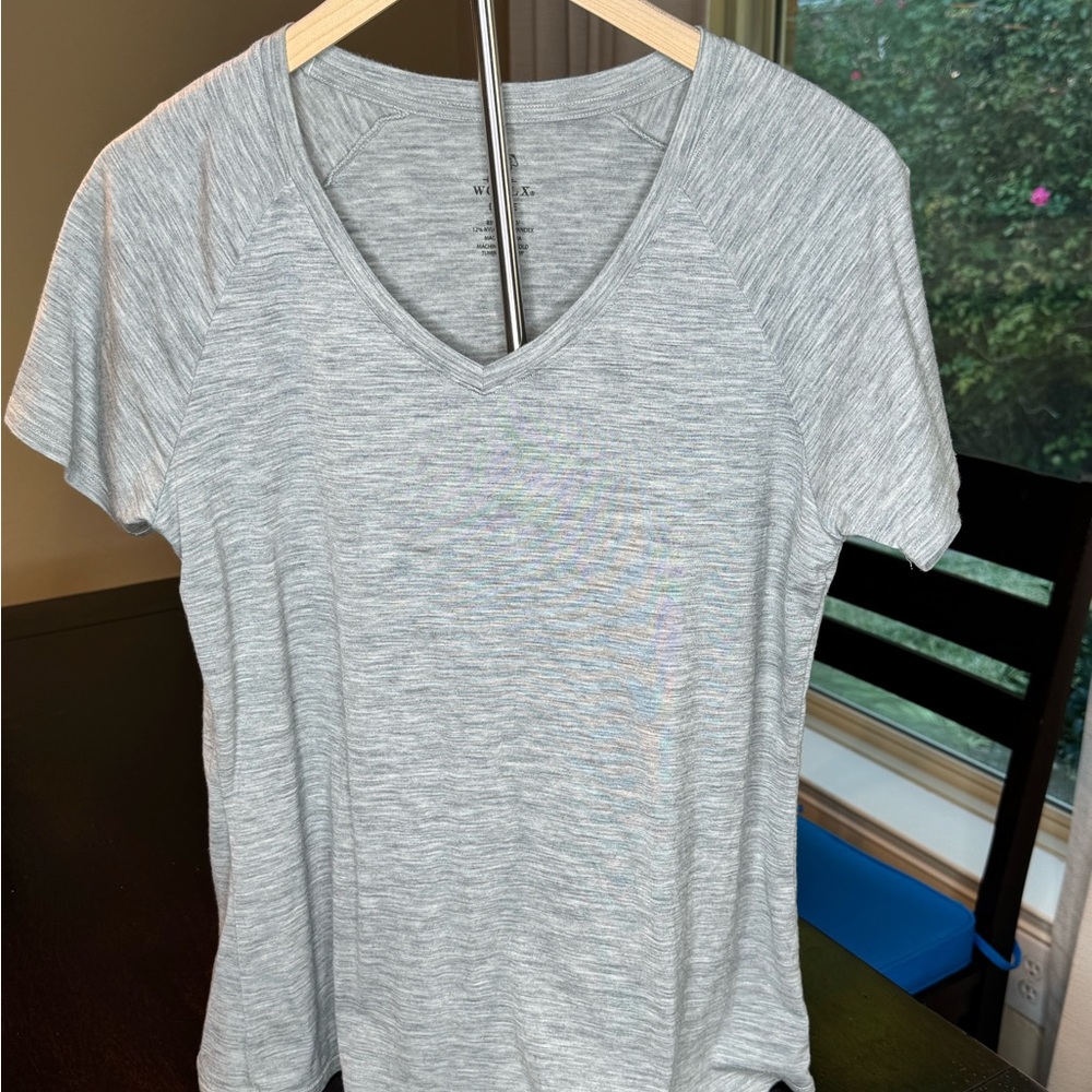 WOOLX Light Gray V-Neck Tee